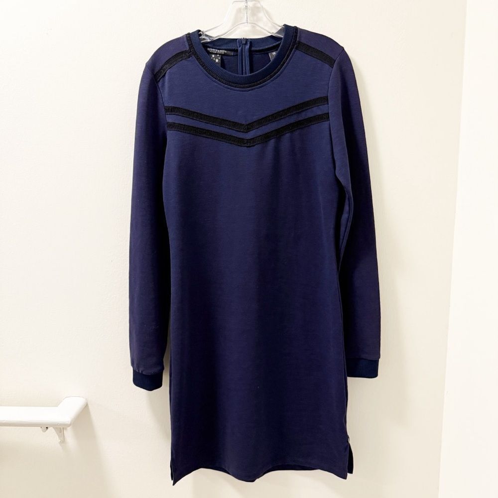 Scotch & Soda Maison Scotch Navy Long Sleeve Knit Dress Size L